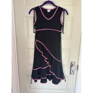 Justice Girls Dress Size 10 Black & Pink Sleeveless Made In USA